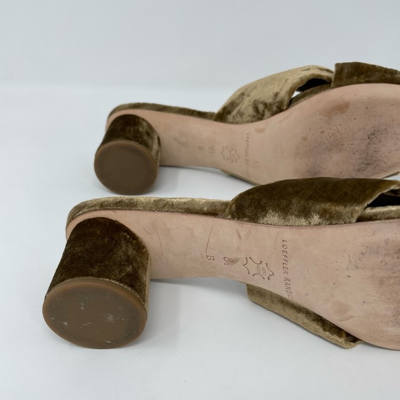 Loeffler Randall Celeste Velvet Mules Heels in Gold Bronze Brown, 8.5 - Picture 11 of 14